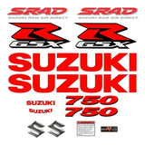 Kit Jogo Emblema Adesivo Compatível Gsxr Srad 750 Cr010 Cor Adesivo Suzuki Gsxr Srad 750 Vermelho