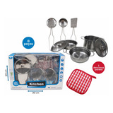 Kit Jogo Panelinhas Metal Inox Infantil Divertido 9 Peças