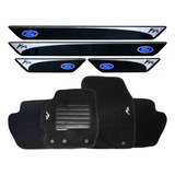  Kit Jogo Soleira Resinada Ford Ká 2014 2015 +tapete Bordado