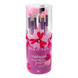 Kit Kp9-3r Com 7 Pincéis Para Maquiagem Macrilan