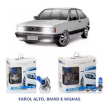 Kit Lâmpada Gol Quadrado Super Branca H4 H3 8500k Ef Xenon