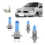 Kit Lampadas Clio 2003 2004 2005 2006 2007 2008 2009 2010 2011 2012 Super Brancas Farol Duplo H7 H1 55w Techone 8500k