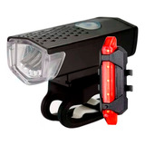 Kit Lanterna E Farol Bicicleta Luz Led C/ 3 Modos Iluminação