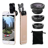 Kit Lente 3 Em 1 Macro Wide Fish Eye Olho De Peixe Celular