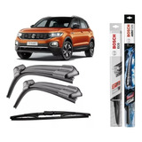 Kit Limpador Par Dianteiro + Traseiro Bosch Vw T-cross 