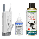 Kit Limpeza 8 Em 1 + Alcool Isopropilico 110ml + Air Duster 