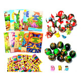 Kit Livrinhos De Colorir + Mini Giz De Cera + Brinquedinhos Encapsulados ( 20 De Cada )