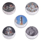 Kit Lote Coleção Medalha Moeda Apollo 11 Usa 1ª Missão Pouso