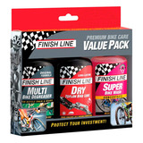 Kit Lubrificante Finish Line P/ Bike Premium Care Seco 3unid
