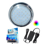 Kit Luminaria Para Piscina Hiper Led 15w Inox 316 Rgb Rosca