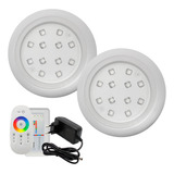 Kit Luminária Piscina 2 Superleds 18w + Módulo Rgb Com Fonte