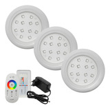 Kit Luminária Piscina 3 Superleds 18w + Módulo Rgb Com Fonte