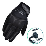 Kit Luva Fit X11 Touchscreen E Suporte Garra Celular Moto Cor Preto Tamanho 3g