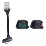 Kit Luz Bombordo E Boreste Preto Led Mastro Preto Led 40 Cm