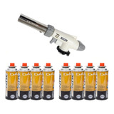 Kit Maçarico Culinário Portátil Com Regulagem Gourmet Com 8 Refil