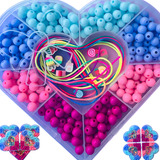 Kit Maleta Miçangas Coração Infantil Pulseira Colar Scrap
