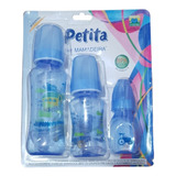 Kit Mamadeira Petita C/03 Azul 240ml 140ml 60ml