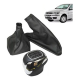 Kit Manopla + Coifa Cambio + Coifa Freio Mão Com Base Palio