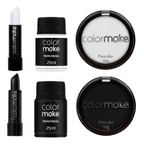 Kit Maquiagem Caveira Colormake Batom/ Pancake/ Tinta Facial