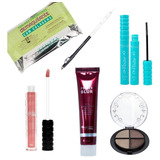 Kit Maquiagem Primer Gloss Sombra Rímel Lápis Demaquilante