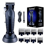Kit Máquina De Cortar Cabelo Kemei Km-2296 Profissional Cor Preto 110v/220v