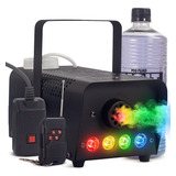 Kit Máquina De Fumaça E Liquido Fluido 600w 110v Led Rgb Dj