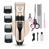 Kit Máquina De Tosa Pets Gato Cachorro Profissional Dourado 