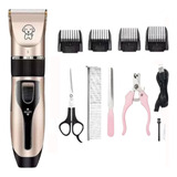 Kit Máquina Tosa Elétrica Cães E Gatos Recarregável