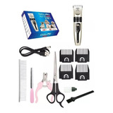 Kit Maquina Tosa Tosquiadeira Profissional Cães Gatos Pet Se Cor Vermelho/preto 110v 220v (bivolt)