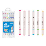 Kit Marca Texto Lumini Ex Slim + 6 Marcadores Flow Cis