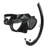 Kit Máscara Snorkel Fun Dive, Mergulho Apneia Pesca Sub Cor Preto