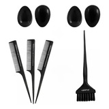 Kit Mechas 1 Pincel + 2 Pares Protetor De Orelha + 3 Pentes