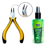 Kit Mega/hair Alicate Ponta Curva+removedor Queratina Solve.