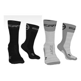 Kit Meia Ciclismo Ert Preta/cinza + Cinza/preta Mtb Speed