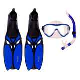 Kit Mergulho Máscara Respirador Nadadeiras Cetus Cobia Pro