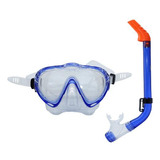Kit Mergulho Mascara Snorkel Infantil Koy Midi Seasub Azul