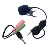 Kit Microfone + Cabo Adaptador Fone E Mic. Para Celulares 4c