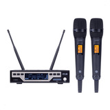Kit Microfone Sem Fio Uhf Dylan D-8000 S Cor Preto