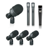Kit Microfones Para Bateria Kadosh K7 Slim 7 Peças Cor Preto