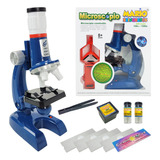 Kit Microscópio Infantil Laboratório Brinquedo De Cientista