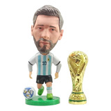 Kit Mini Craque Lionel Messi + Mini Troféu Em Metal - Boneco
