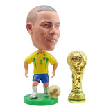 Kit Mini Craque Ronaldo Fenômeno + Mini Troféu Em Metal