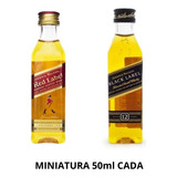 Kit Miniatura Whisky Red Label E Black Label 50ml