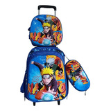 Kit Mochila Carrinho Escolar Super Herois Lancheira+estojo 