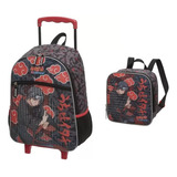 Kit Mochila Com Rodinha E Lancheira Naruto Pacific - 978e01