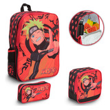 Kit Mochila De Costas Menino Naruto De Passeio Lançamento