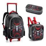 Kit Mochila Gamer Infantil Escolar Rodinha Lancheira Estojo