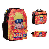 Kit Mochila Infantil De Costas Naruto Estampada Lançamento