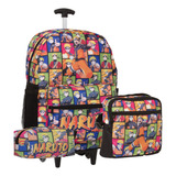 Kit Mochila Infantil Rodinha Naruto Anime Escolar Lançamento