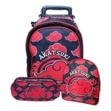 Kit Mochila Naruto Escolar Meninos Lancheira Estojo Completo